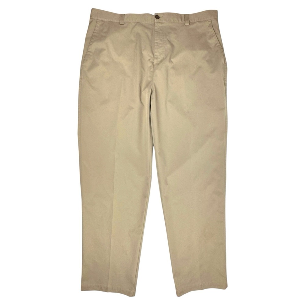 Adidas ClimaLite Golf Chino Pants Men 40x32 Khaki Tan Stretch Athletic Polyester
